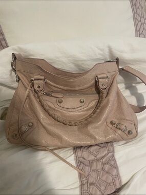 Balenciaga Blush Pink Leather Shoulder Bag